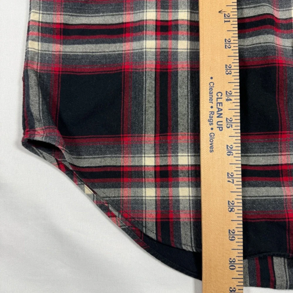 Polo Ralph Lauren Classic Fit Button Down Shirt Mens L Red Black Plaid Flannel